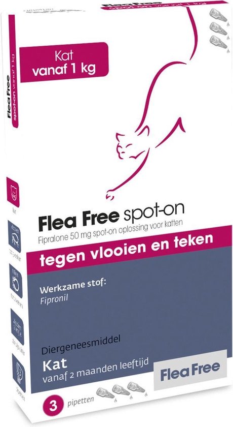 artikel Gebeurt Donker worden FleaFree spot-on Kat 3 pipet | Teurlings De Mulder